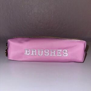 Stoney Clover Lane Target Pink Brushes Cosmetic Pencil Nylon Pouch Zip Case